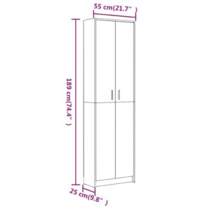 Ντουλάπα Χολ Γκρι Sonoma 55x25x189 εκ. από Επεξεργασμένο Ξύλο