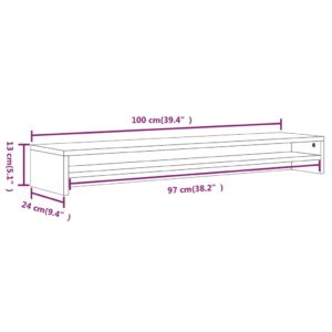 Βάση Οθόνης Γκρι Sonoma 100x24x13 εκ. από Επεξεργασμένο Ξύλο