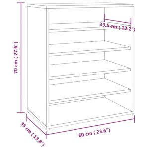 Παπουτσοθήκη Καπνιστή Δρυς 60x35x70 εκ. από Επεξεργασμένο Ξύλο