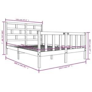 Πλαίσιο Κρεβατιού Λευκό 140 x 200 εκ. από Μασίφ Ξύλο Πεύκου