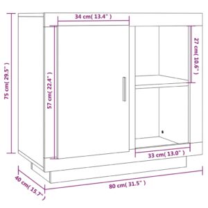 Μπουφές Μαύρος 80 x 40 x 75 εκ.