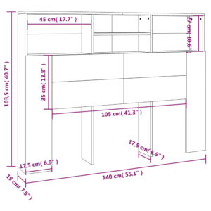 Κεφαλάρι Με Αποθηκευτικό Χώρο Sonoma Δρυς 140 x 19 x 103