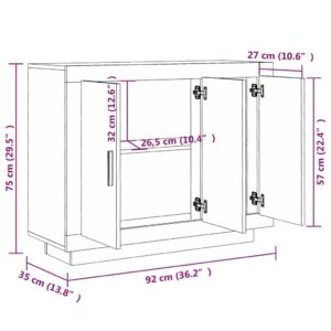 Ντουλάπι Γκρι Sonoma 92 x 35 x 75 εκ. από Επεξεργασμένο Ξύλο