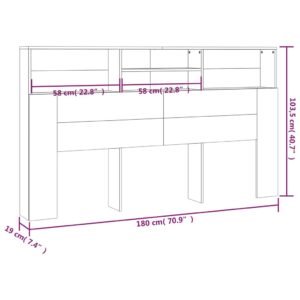 Κεφαλάρι Με Αποθηκευτικό Χώρο Καφέ Δρυς 180 x 19 x 103