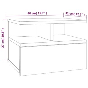 Κομοδίνα Κρεμαστά 2 τεμ. Γκρι sonoma 40x31x27 εκ. Επεξεργ. Ξύλο