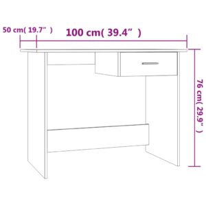 Γραφείο Καπνιστή Δρυς 100x50x76 εκ. από Επεξεργασμένο Ξύλο