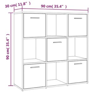 Βιβλιοθήκη Καπνιστή Δρυς 90x30x90 εκ. από Επεξεργασμένο Ξύλο