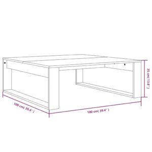 Τραπεζάκι Σαλονιού Γκρι Sonoma 100x100x35εκ. Επεξεργασμένο Ξύλο