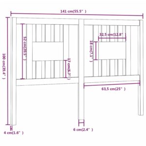 Κεφαλάρι Λευκό 141 x 4 x 100 εκ. Μασίφ Ξύλο Πεύκου