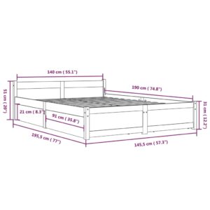 Πλαίσιο Κρεβατιού Με Συρτάρια 140 x 190 εκ.