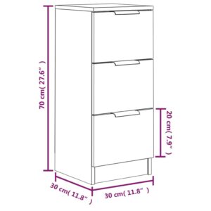 Ντουλάπια 2 τεμ. Γκρι Σκυροδέματος 30x30x70 εκ. Επεξεργ. Ξύλο