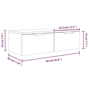 Ντουλάπι Τοίχου Γκρι Sonoma 68 x 30 x 20 εκ. Επεξεργασμένο Ξύλο