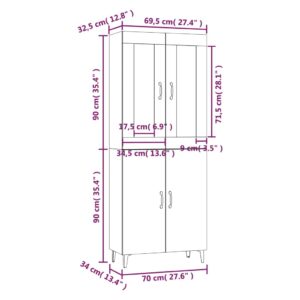 Ντουλάπα Καπνιστή δρυς 70x34x180 cm από Επεξεργασμένο Ξύλο