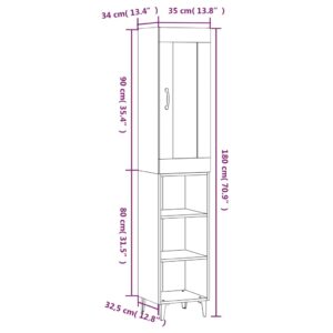 Ντουλάπι Γκρι Σκυροδέματος 35x34x180 εκ. από Επεξεργασμένο Ξύλο