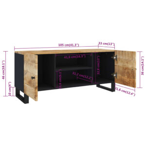 Έπιπλο Τηλεόρασης 105 x 33 x 46 εκ. από Μασίφ Ξύλο Μάνγκο