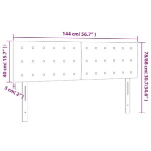 Κεφαλάρια Κρεβατιού 2 τεμ. Κρεμ 72x5x78/88 εκ. Υφασμάτινα