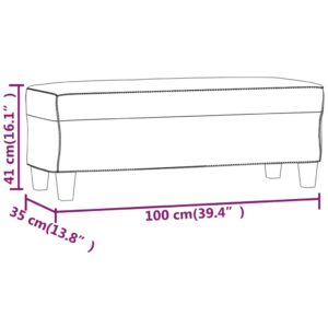 Πάγκος Κρεμ 100x35x41 εκ. από Ύφασμα Μικροϊνών