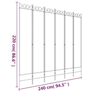 Διαχωριστικό Δωματίου με 6 Πάνελ Καφέ 240x220 εκ. από Ύφασμα