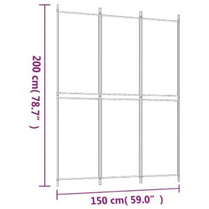 Διαχωριστικό Δωματίου με 3 Πάνελ Ανθρακί 150x200 εκ. από Ύφασμα