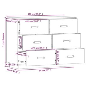 Ντουλάπι 100x40x75 εκ. από Μασίφ Ξύλο Πεύκου