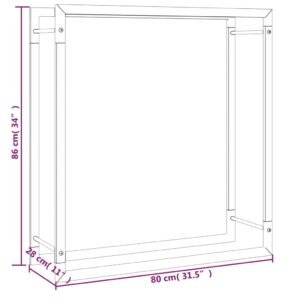 Ραφιέρα Καυσόξυλων Ματ Μαύρο 80x28x86 εκ. Ατσάλι