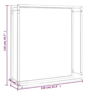 Ραφιέρα Καυσόξυλων Ματ Μαύρο 110x28x116 εκ. Ατσάλι