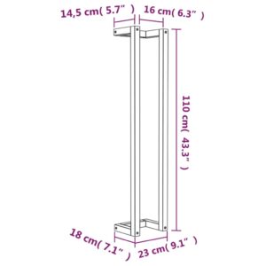 Πετσετοκρεμάστρα Μαύρο 23x18x110 εκ. από Μασίφ Ξύλο Πεύκου