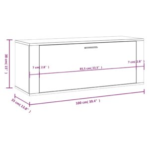 Παπουτσοθήκη Επιτοίχια Sonoma Δρυς 100x35x38εκ Επεξ. Ξύλο