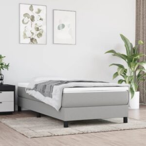 Πλαίσιο Κρεβατιού Boxspring Ανοιχτό Γκρι 90x200 εκ. Υφασμάτινο