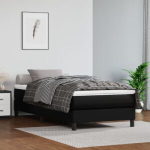 Πλαίσιο Κρεβατιού Boxspring Μαύρο 90x190 εκ. Συνθετικό Δέρμα