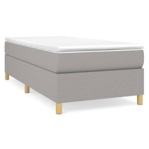 Πλαίσιο Κρεβατιού Boxspring Ανοιχτό Γκρι 90x200 εκ. Υφασμάτινο