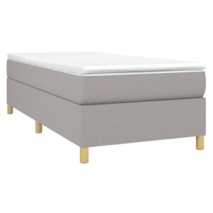 Πλαίσιο Κρεβατιού Boxspring Ανοιχτό Γκρι 90x200 εκ. Υφασμάτινο