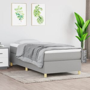 Πλαίσιο Κρεβατιού Boxspring Ανοιχτό Γκρι 90x200 εκ. Υφασμάτινο