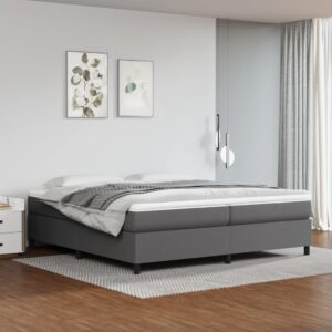 Πλαίσιο Κρεβατιού Boxspring Γκρι 200x200 εκ. Συνθετικό Δέρμα