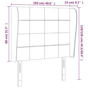 Κεφαλάρι με Πτερύγια Μαύρο 103x23x118/128 εκ. Υφασμάτινο