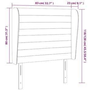 Κεφαλάρι με Πτερύγια Σκούρο Γκρι 83x23x118/128 εκ. Υφασμάτινο