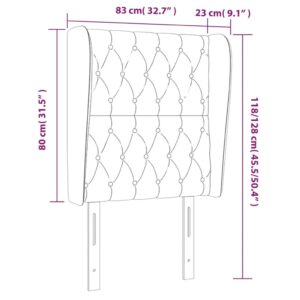 Κεφαλάρι με Πτερύγια Ανοιχτό Γκρι 83x23x118/128 εκ. Υφασμάτινο