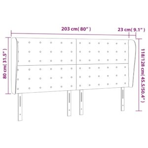 Κεφαλάρι με Πτερύγια Σκούρο Καφέ 203x23x118/128 εκ. Υφασμάτινο