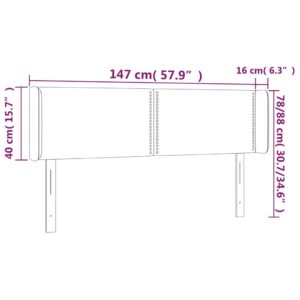 Κεφαλάρι με Πτερύγια Λευκό 147x16x78/88 εκ. Συνθετικό Δέρμα