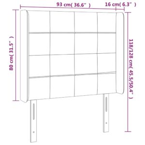 Κεφαλάρι με Πτερύγια Σκούρο Γκρι 93x16x118/128 εκ. Υφασμάτινο