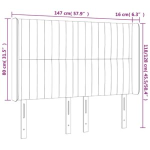 Κεφαλάρι με Πτερύγια Ανοιχτό Γκρι 147x16x118/128 εκ. Υφασμάτινο