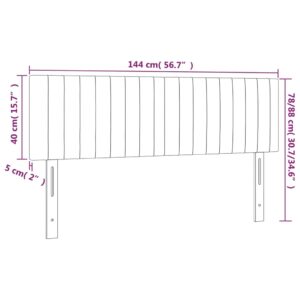 Κεφαλάρι Κρεβατιού LED Μαύρο 144x5x78/88 εκ. Βελούδινο