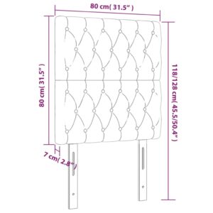 Κεφαλάρι Κρεβατιού LED Ανοιχτό Γκρι 80x7x118/128εκ. Υφασμάτινο