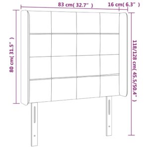 Κεφαλάρι Κρεβατιού LED Σκούρο Γκρι 83x16x118/128εκ. Υφασμάτινο