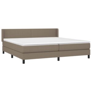 Κρεβάτι Boxspring με Στρώμα Taupe 200x200 εκ. Υφασμάτινο