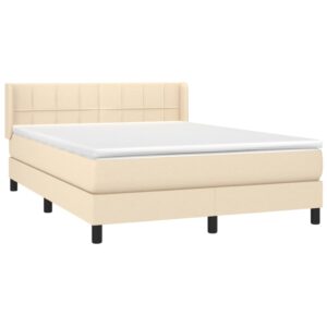 Κρεβάτι Boxspring με Στρώμα Κρεμ 140x200 εκ. Υφασμάτινο