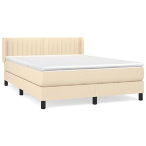 Κρεβάτι Boxspring με Στρώμα Κρεμ 140x200 εκ. Υφασμάτινο