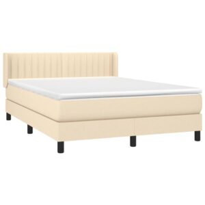 Κρεβάτι Boxspring με Στρώμα Κρεμ 140x200 εκ. Υφασμάτινο