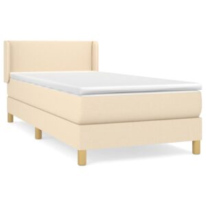 Κρεβάτι Boxspring με Στρώμα Κρεμ 80 x 200 εκ. Υφασμάτινο