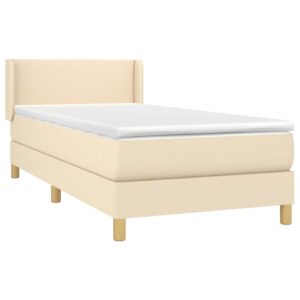 Κρεβάτι Boxspring με Στρώμα Κρεμ 80 x 200 εκ. Υφασμάτινο